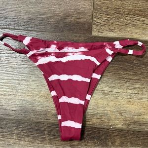 FRANKIES BIKINIS Maroon/Burgundy stripe Swim